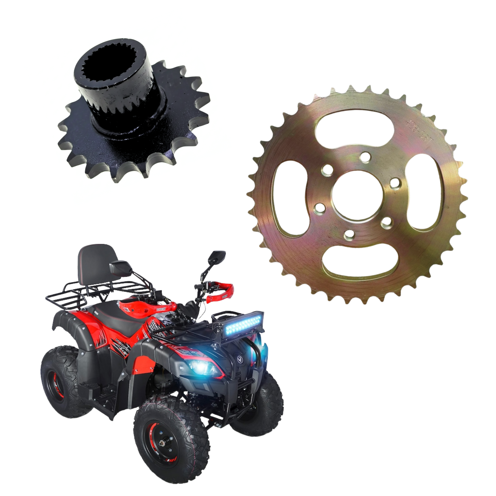 Sprock Delantero Y Trasero Para Cuatrimoto Veloci Beast 200.